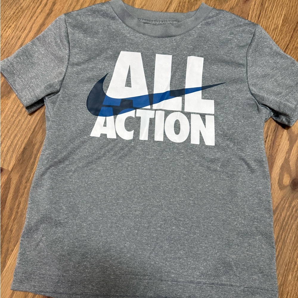 Nike Gray and Blue Short Sleeve Tee Dynamic Design